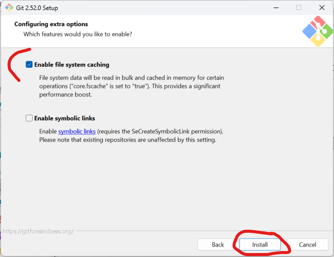 Options suplementaire pour Git Bash