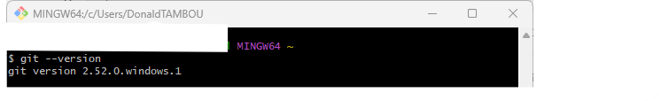 Resulta de Git --version dans quel Git Bash