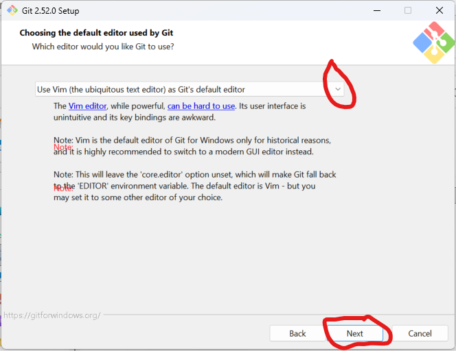 Editeur par defaut de GitBash