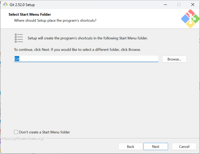 Choisir le menu pour GitBash
